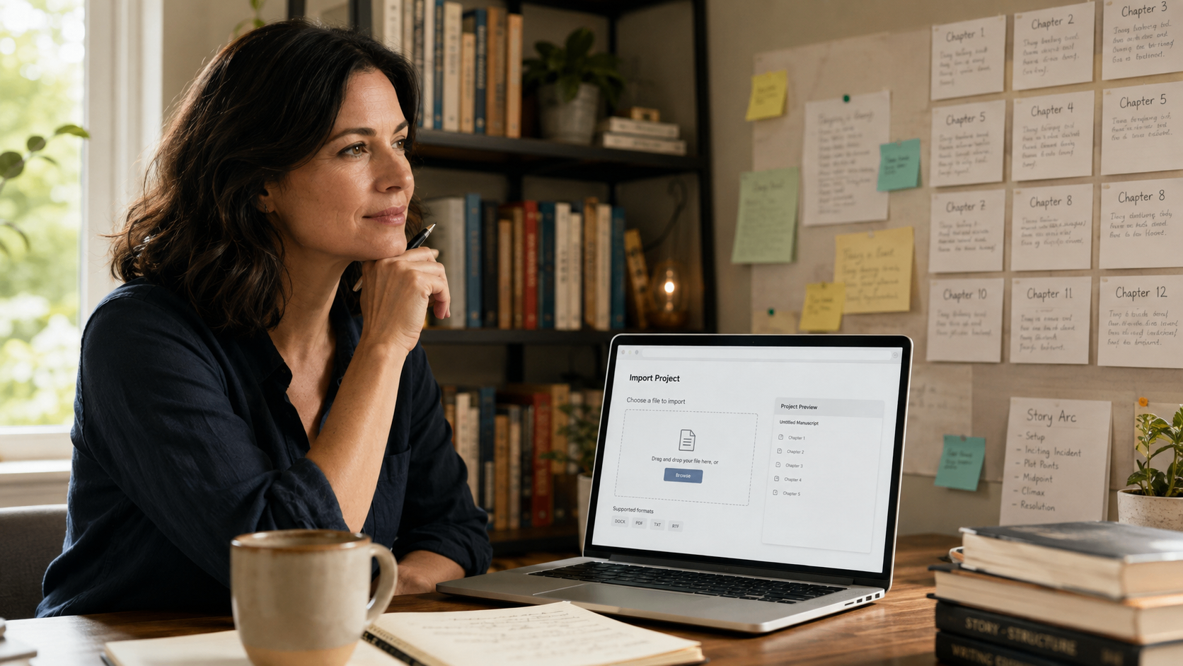 Author preparing to import an existing writing project into Your Book Pro.